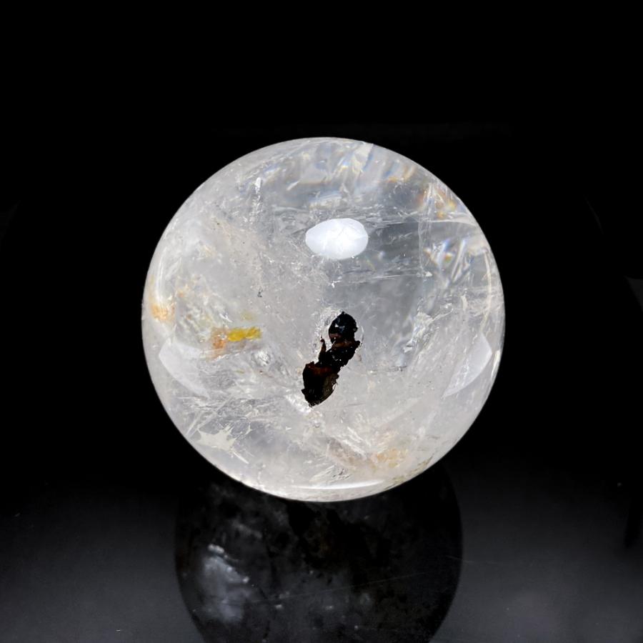 レインボー入り 天然水晶丸玉 78mmの画像