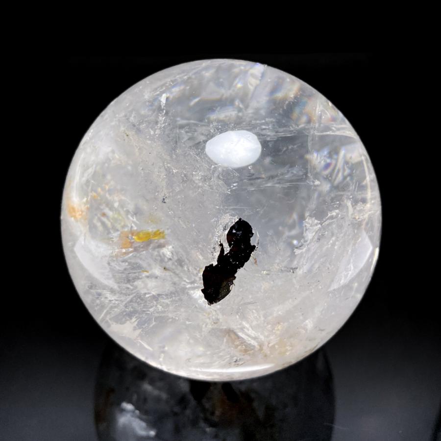 レインボー入り 天然水晶丸玉 78mmの画像