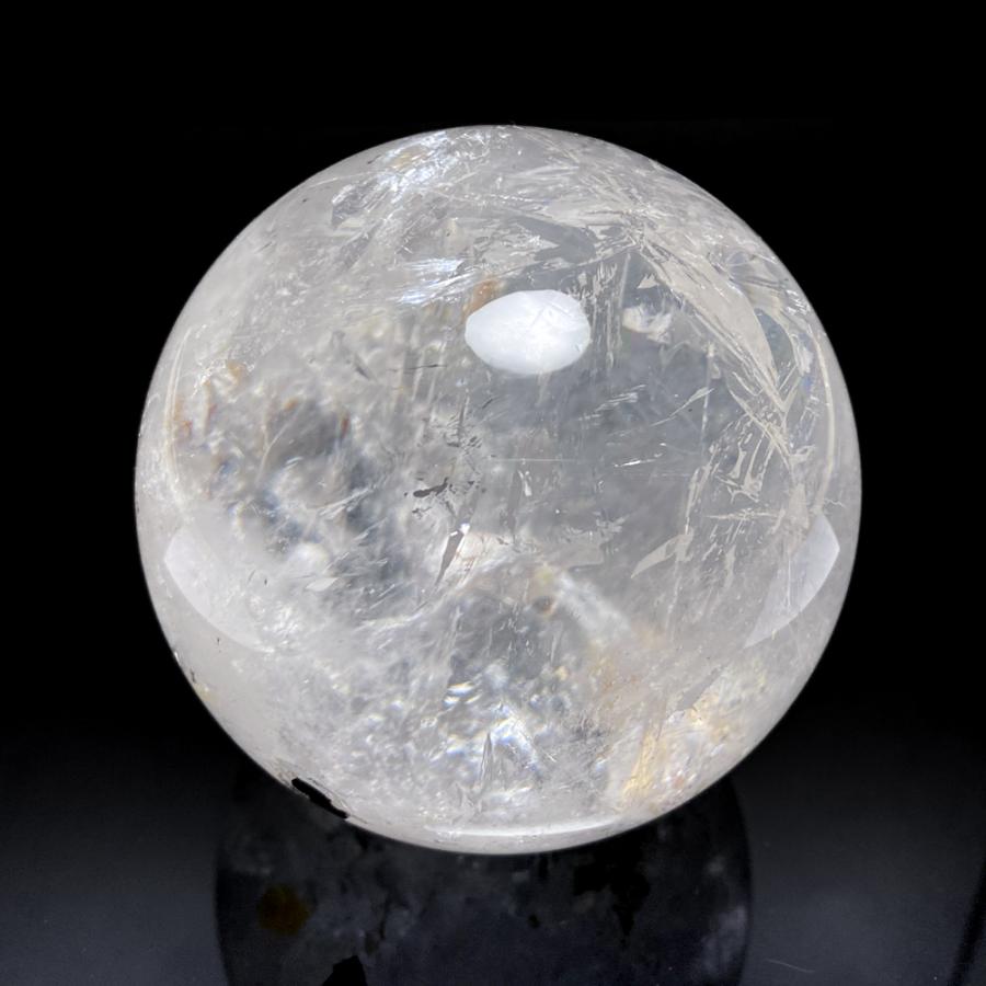 レインボー入り 天然水晶丸玉 78mmの画像