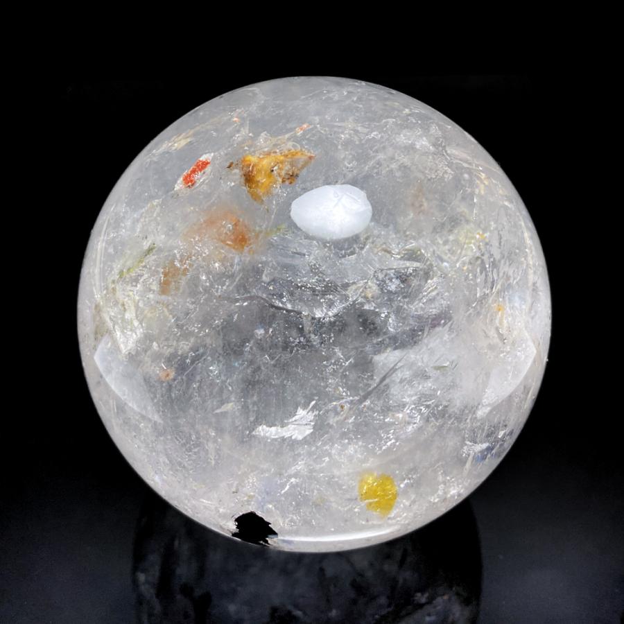 レインボー入り 天然水晶丸玉 78mmの画像