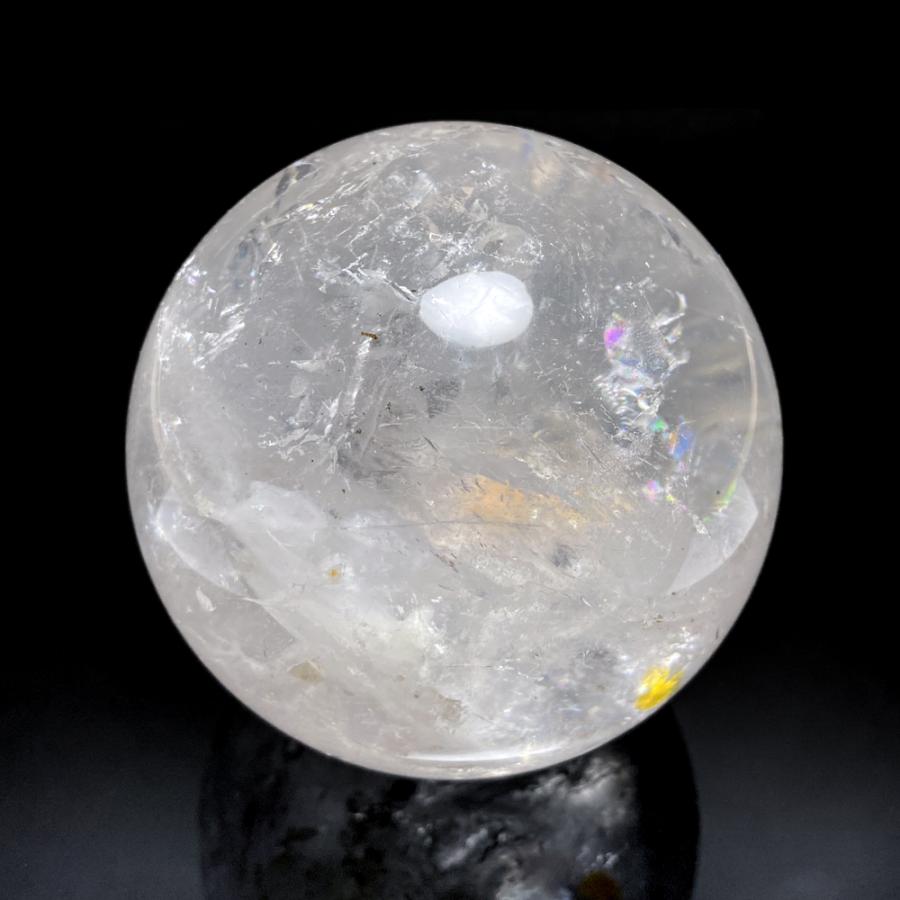 レインボー入り 天然水晶丸玉 78mmの画像
