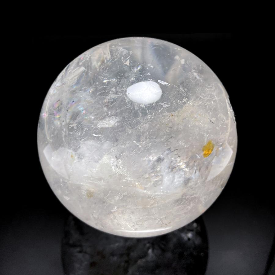 レインボー入り 天然水晶丸玉 78mmの画像