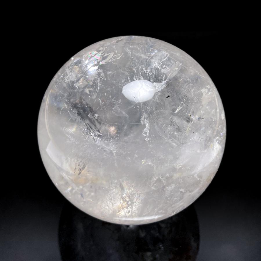 レインボー入り 天然水晶丸玉 78mmの画像