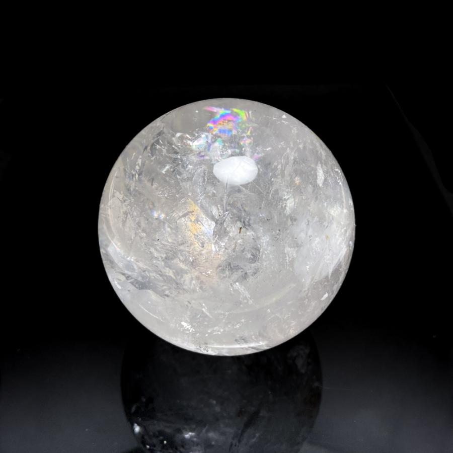 レインボー入り 天然水晶丸玉 78mmの画像