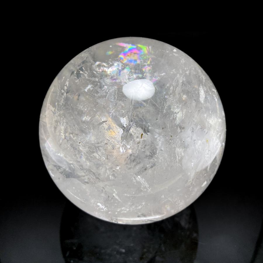 レインボー入り 天然水晶丸玉 78mmの画像