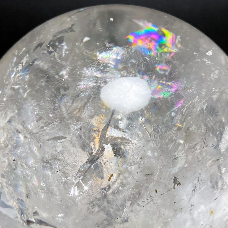 レインボー入り 天然水晶丸玉 78mmの画像