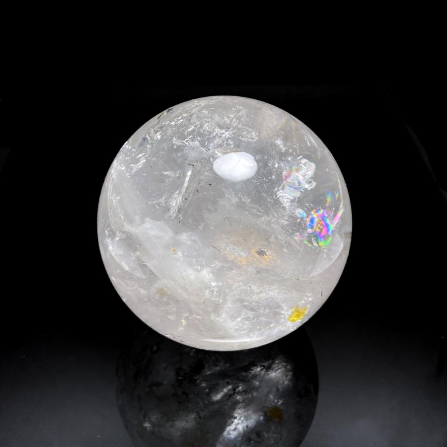 レインボー入り 天然水晶丸玉 78mmの画像