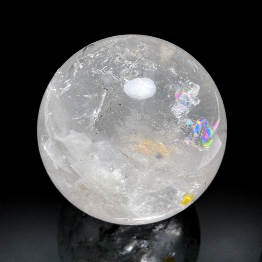 レインボー入り 天然水晶丸玉 78mmの画像