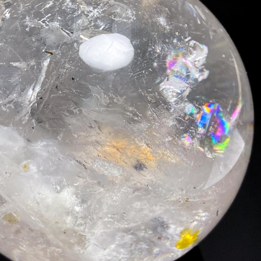 レインボー入り 天然水晶丸玉 78mmの画像