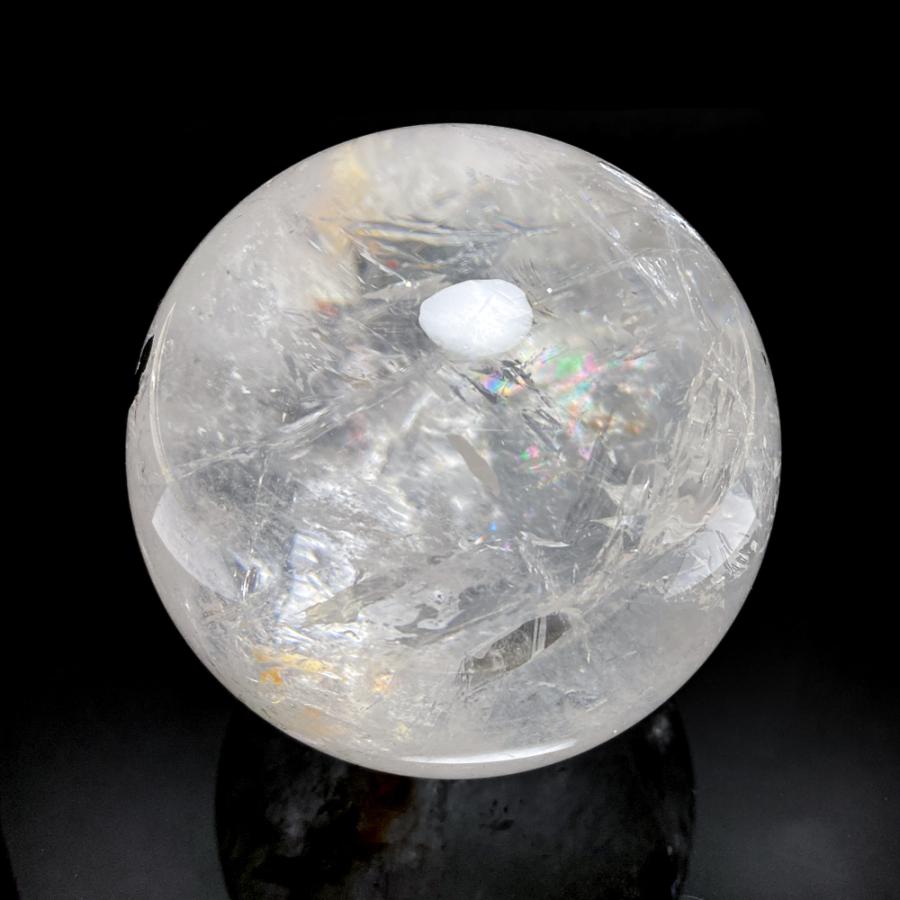 レインボー入り 天然水晶丸玉 78mmの画像