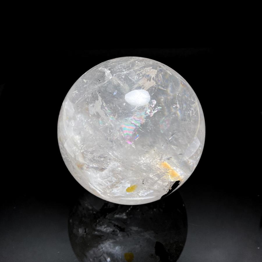 レインボー入り 天然水晶丸玉 78mmの画像