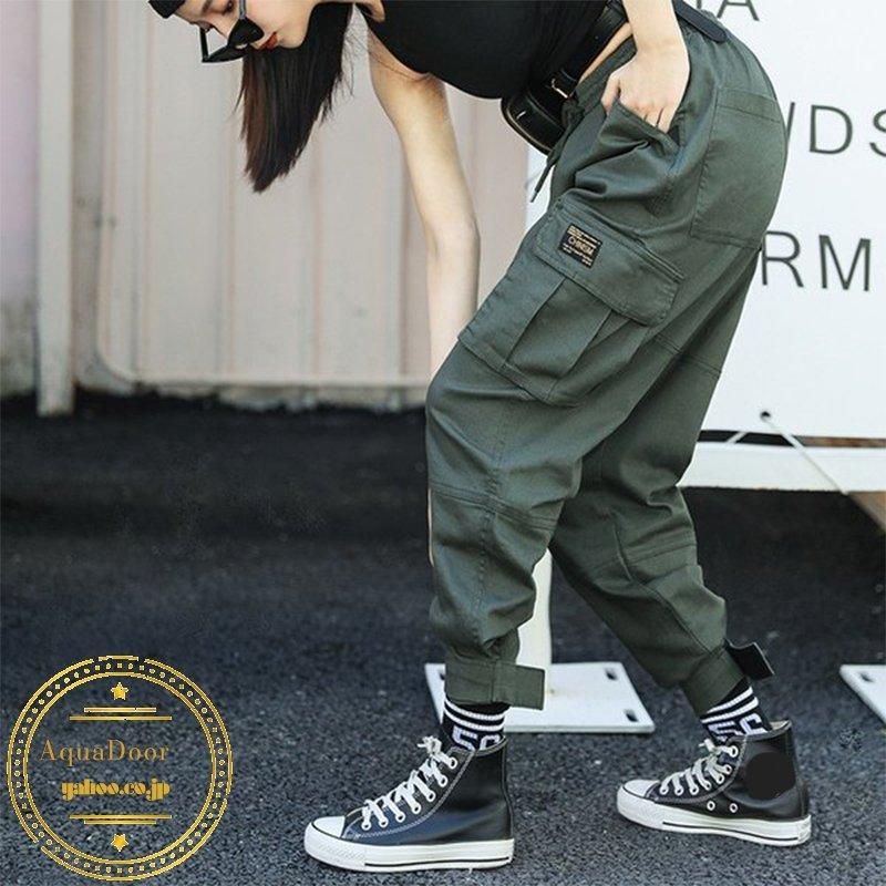 パンツ レディース 原宿系 春夏 ミリタリーパンツ カーゴパンツ テーパードパンツ 韓国ファッション ウエストゴム ストリート系 ヒップホップ ダンス衣装 Gk1174 Yoyo商店 通販 Yahoo ショッピング