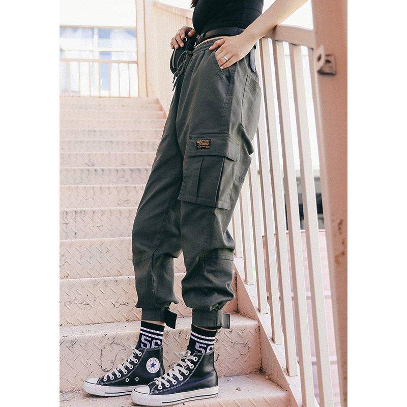 パンツ レディース 原宿系 春夏 ミリタリーパンツ カーゴパンツ ダンス衣装 韓国ファッション テーパードパンツ ヒップホップ ストリート系 ウエストゴム 新作からsaleアイテム等お得な商品満載
