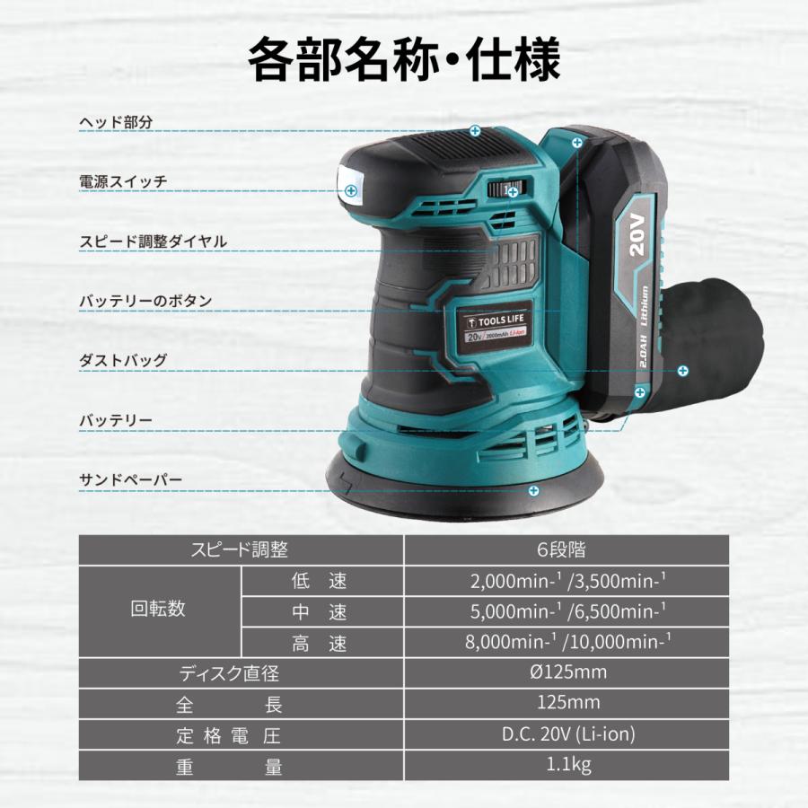 充電式ランダムサンダー 20V コードレスランダムサンダー 充電式ランダムサンダー 20V コードレスランダムサンダー