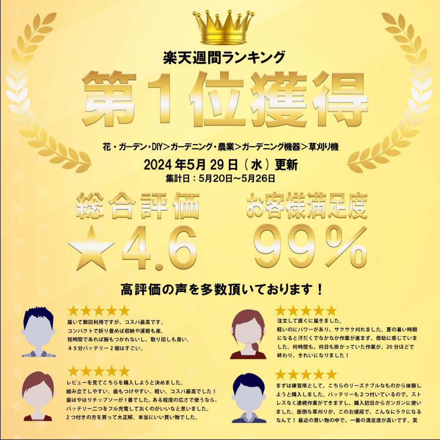 草刈り機 草刈り機充電式   替刃付き 枝切り 芝生庭 畑 雑草 草 植木 刈払機  【バッテリー2個セット付き】1年保証付き |  | 02