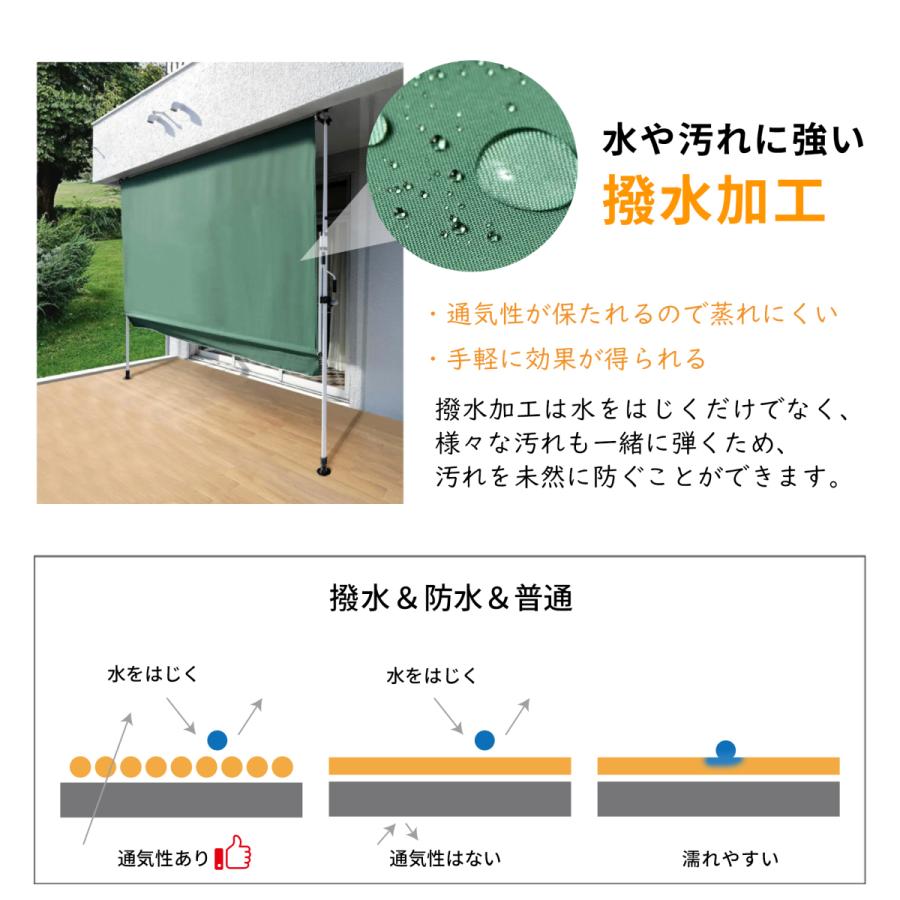 日よけ オーニングテント つっぱり日よけスクリーン式 簡単設置 UV