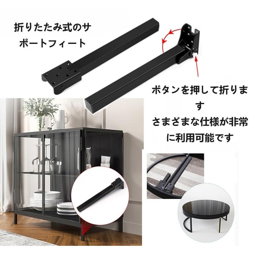 4本セット 折りたたみ式ヘアピンテーブル脚、90°鉄製折りたたみ