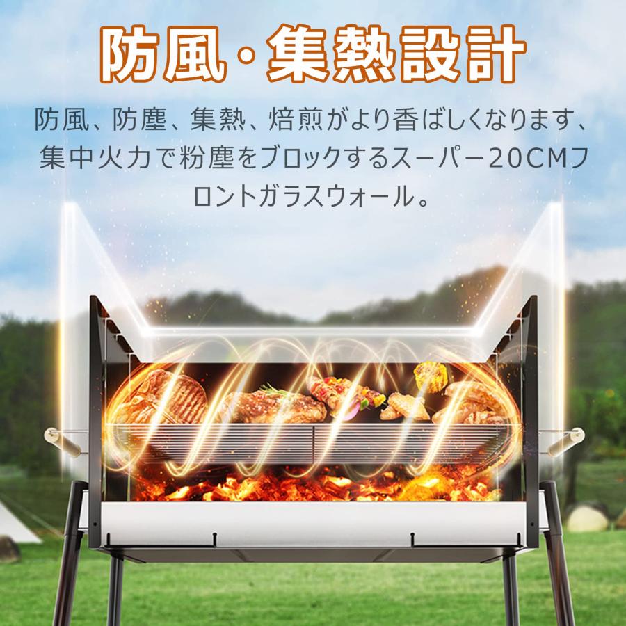 バーベキューコンロ bbq コンロ 折りたたみ 焚き火台 大型 8人用 火力