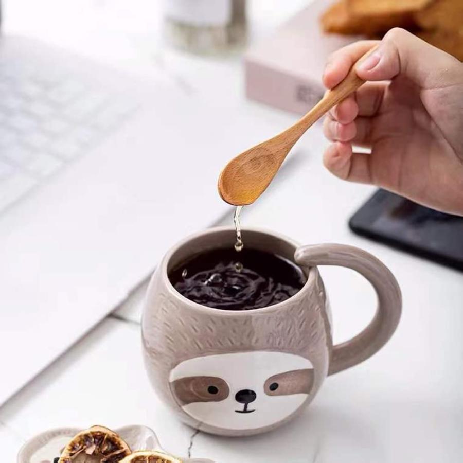 マグカップ なまけもの 怠け者 耐熱 コーヒーカップ スプーン付き
