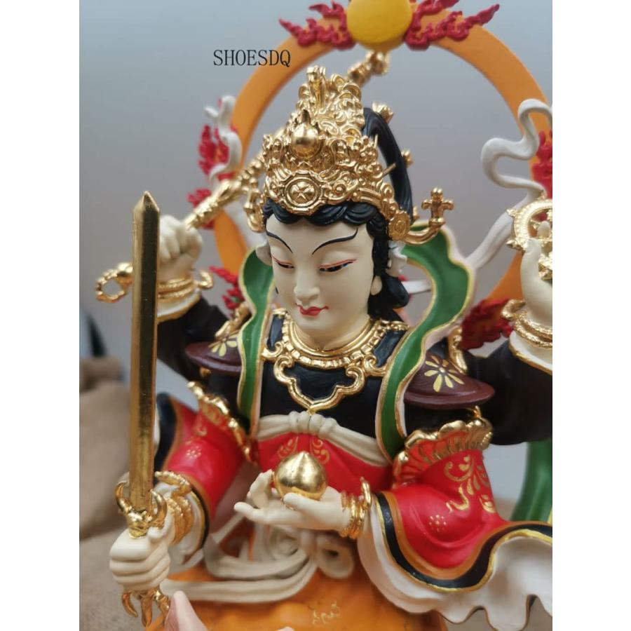 仏像 諸天神 ブロンズ像 【荼吉尼天騎狐像】高さ26cm 彩色 銅像 仏像 諸天神 ブロンズ像 【荼吉尼天騎狐像】高さ26cm 彩色 銅像