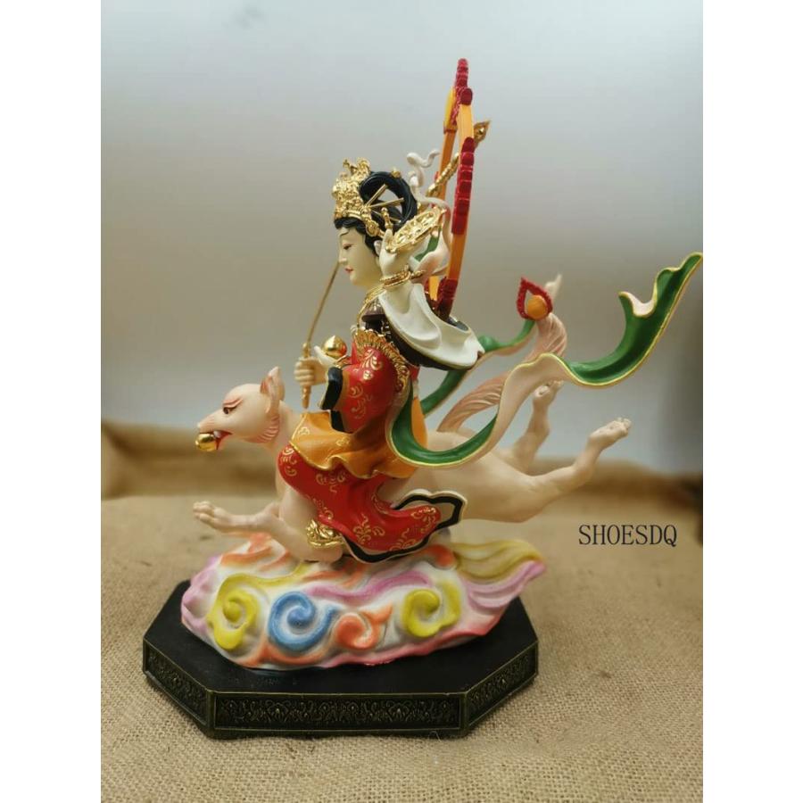 仏像 諸天神 ブロンズ像 【荼吉尼天騎狐像】高さ26cm 彩色 銅像 仏像 諸天神 ブロンズ像 【荼吉尼天騎狐像】高さ26cm 彩色 銅像