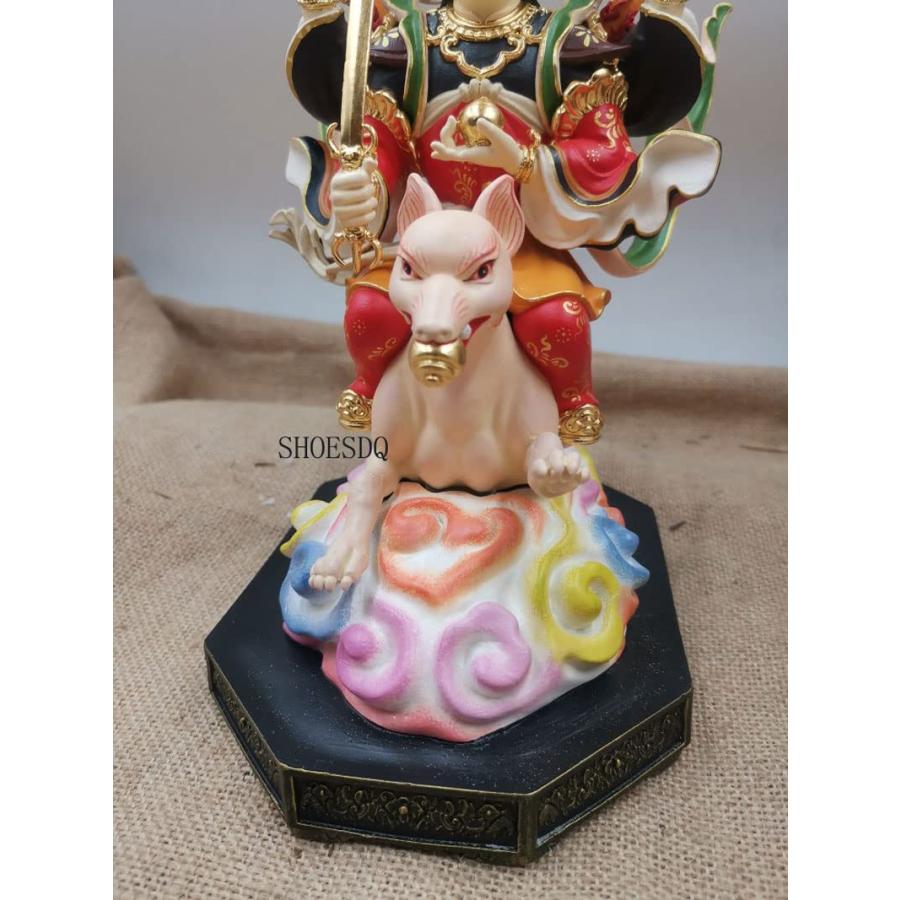 仏像 諸天神 ブロンズ像 【荼吉尼天騎狐像】高さ26cm 彩色 銅像 仏像 諸天神 ブロンズ像 【荼吉尼天騎狐像】高さ26cm 彩色 銅像