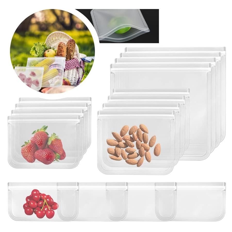 フリーザーバッグ シリコンバッグ エコ 食品保存バッグ 透明 食品