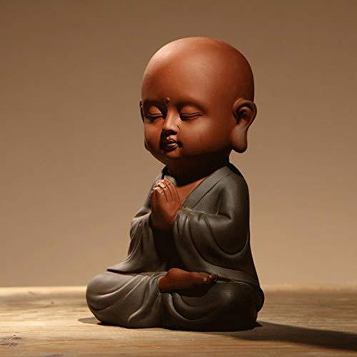 ミニ 小坊主 - 陶器製 我が家のお坊さん 瞑想 可愛い 置物 美術品