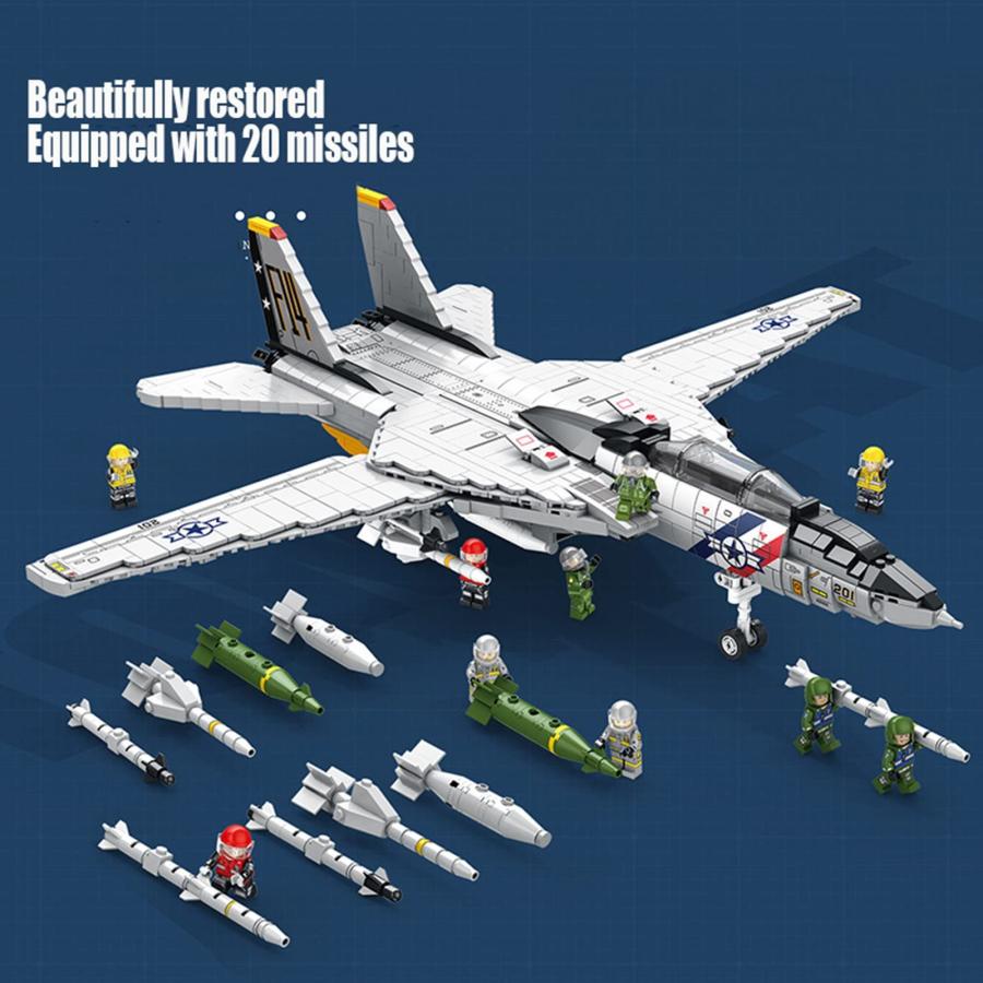 航空機F-14トムキャット戦闘機ビルディングセット、1600粒子 航空機F-14トムキャット戦闘機ビルディングセット、1600粒子