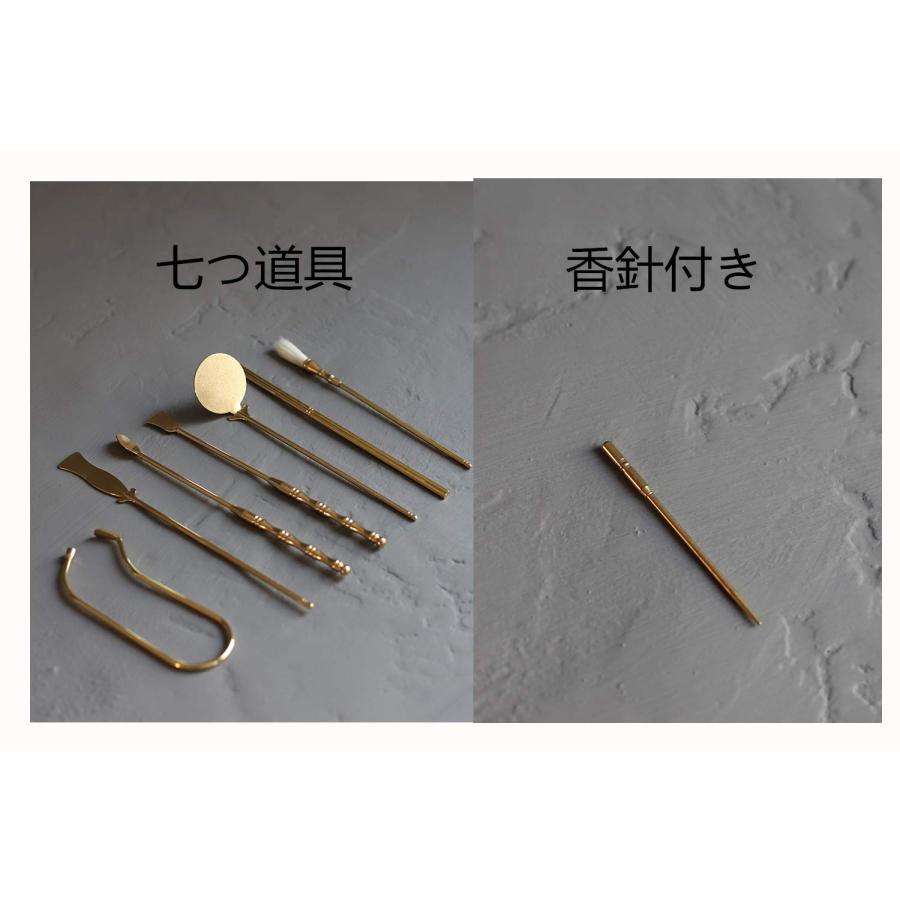 香道具 火道具 初心者向け 入門セット収納袋付 白色 七つ道具 香針付き