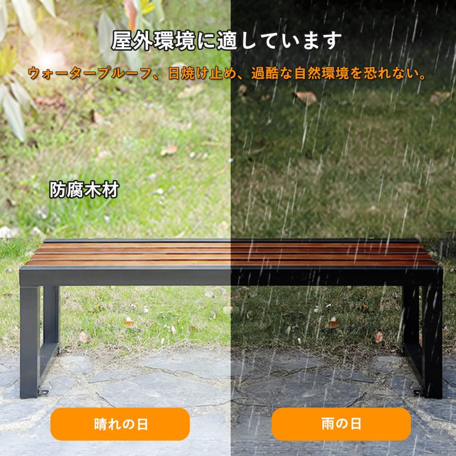 ガーデンベンチ 縁台 木製ベンチ 屋外ベンチ 耐荷重約400kg 幅120/150
