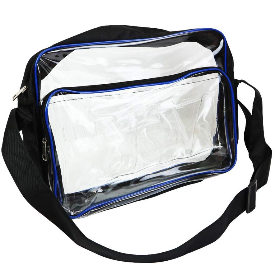 エンジニアショルダーバッグ 透明バッグ 仕切りポケット A4