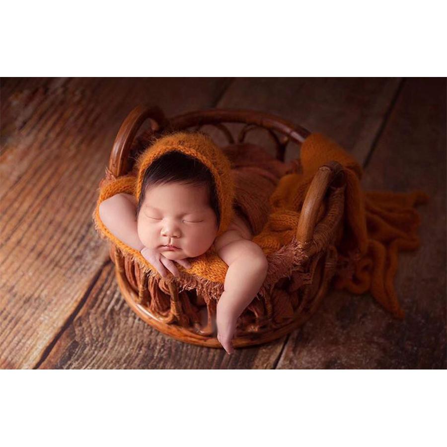 ニューボーンフォト 新生児 撮影 道具 写真 ポーズアイテム 籐編みの