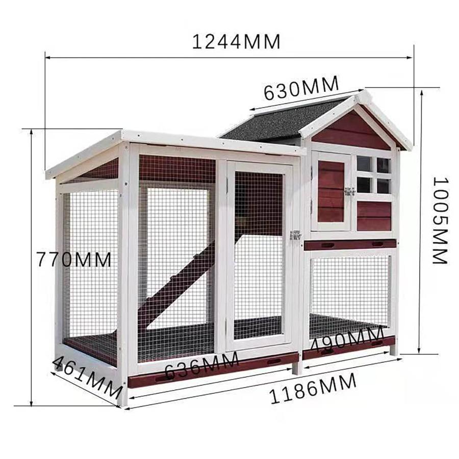 ウサギケージ うさぎケージ ウサギ小屋 うさぎ小屋 ラビットケージ 屋外ウサギケージ木製鶏小屋 屋外二層木製チキン小屋 木製小動物 アパートメント フラット換｜yoyo68-stroe｜02