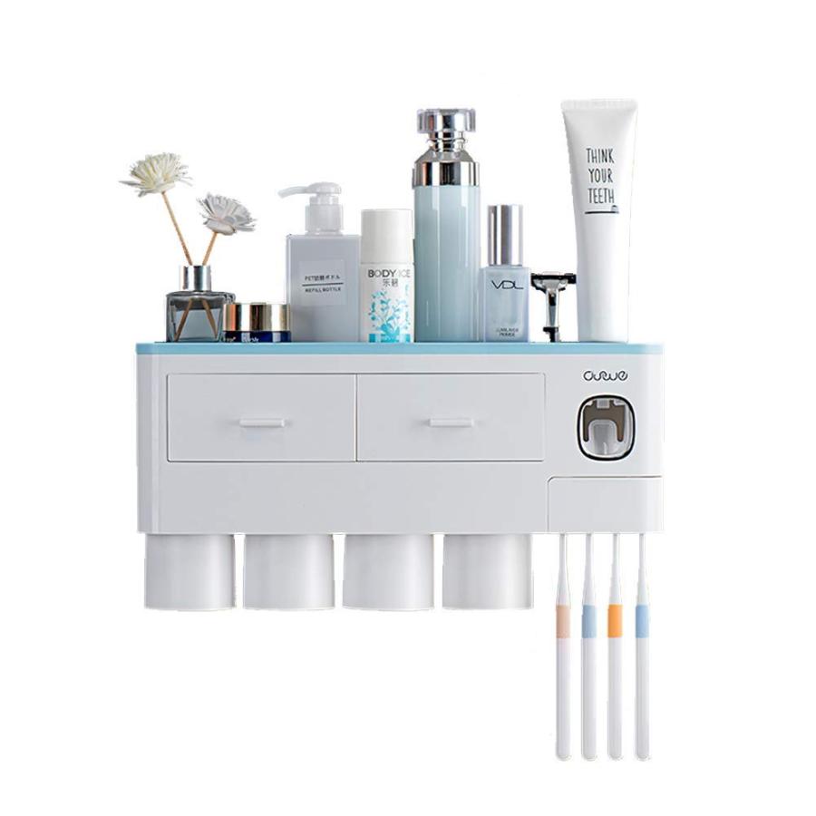 歯ブラシスタンド 収納ラック マグネット掛け式 自動歯磨き粉