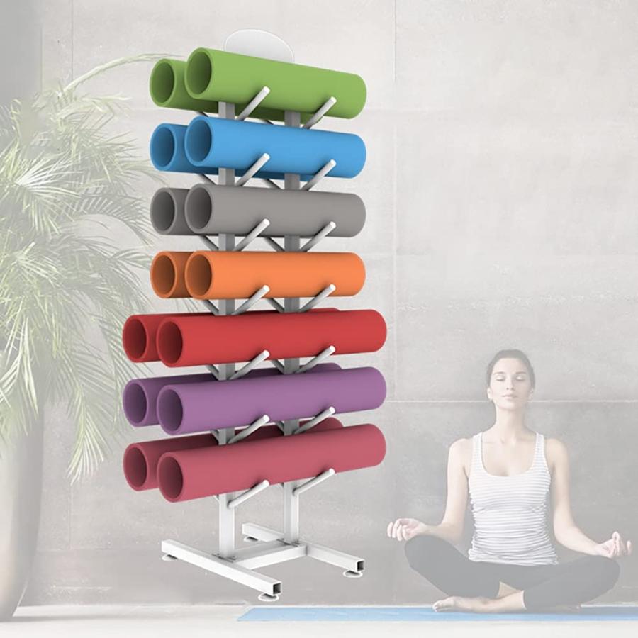 ヨガマット ストレージラック 大きな背の高いヨガマットラックフロア