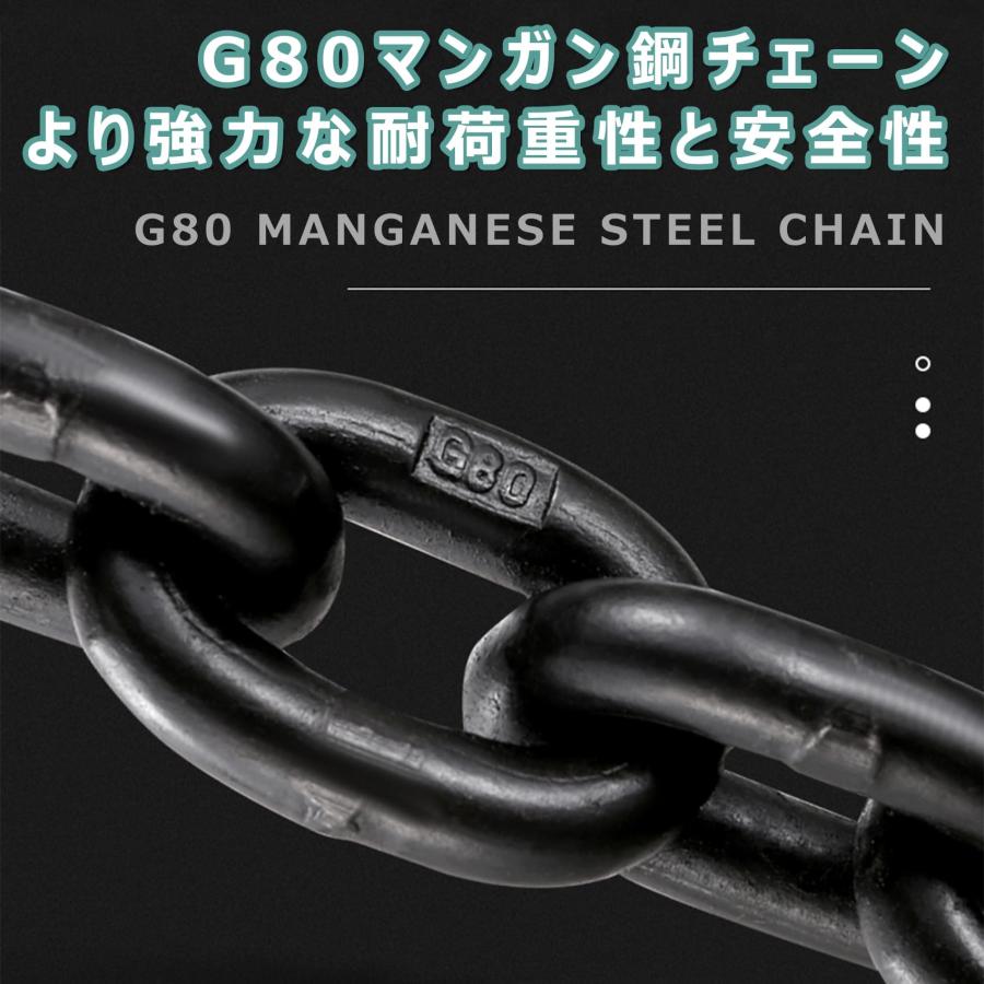 手動チェーンブロック ウインチ ホイスト【耐荷重1T 2T 上昇高さ3/6/9 