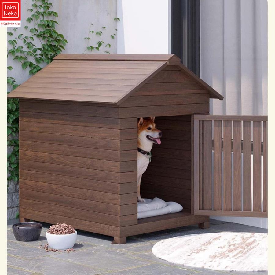 犬小屋木製ペットハウス ドッグハウス 屋外用無垢材の犬小屋通気 中