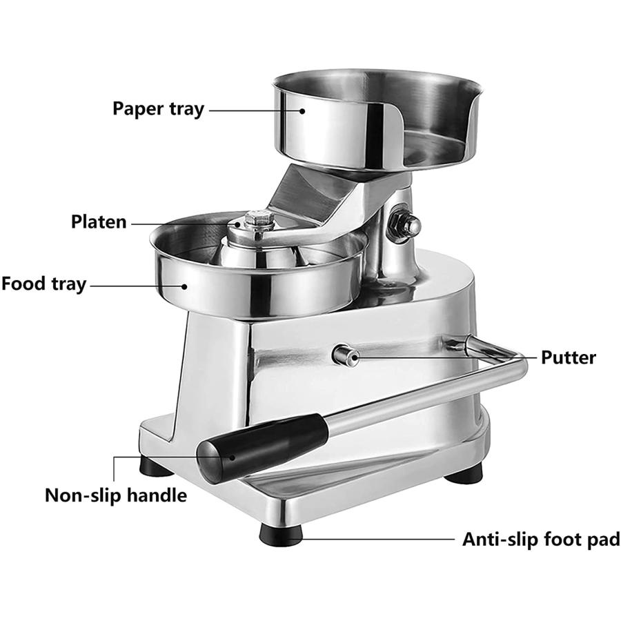 市販のハンバーガープレスパティメーカー、DIY ハンバーガー型 手動バーガープレス機、ステンレス鋼バーガープレスィービーフミートフォーミングプロセッサーパ 市販のハンバーガープレスパティメーカー、ステンレス鋼バーガープレス
