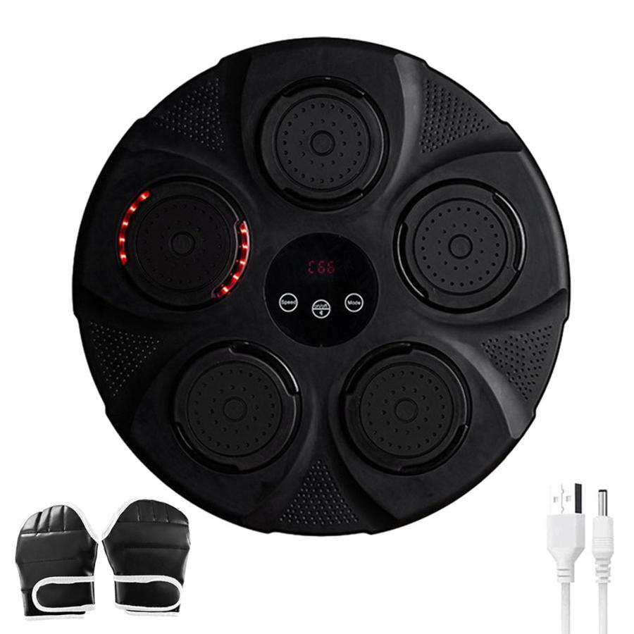 ミュージックボクシングマシン、ボクシングウォールターゲットマシン、LEDディスプレイカウンターとBluetoothセンサー付き ボクシンググローブ付きボクシングト ミュージックボクシングマシン、ボクシングウォールターゲットマシン