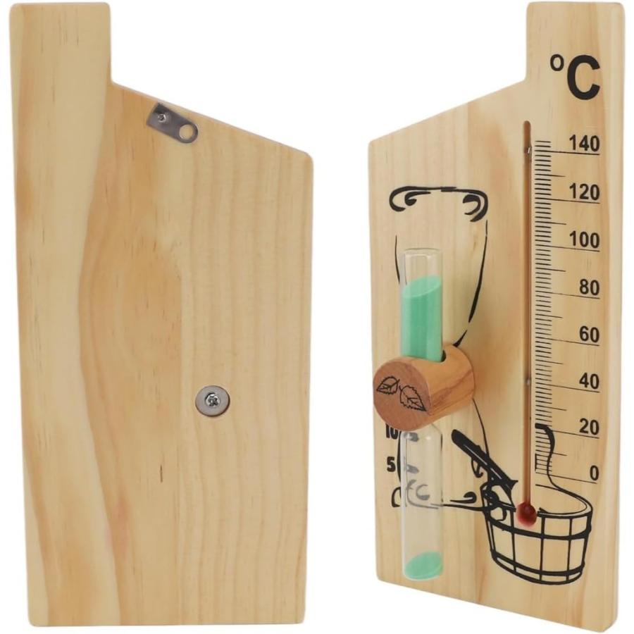 サウナ温度計 砂時計 15 分サンドタイマー ゴールデンウッド 0 〜 140