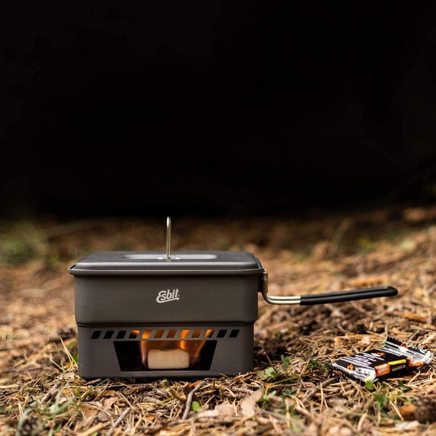 エスビット 激安先着 Esbit アウトドア クックセット 1100ml Escs1100ha メッシュバッグ付き グレー