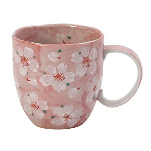 bloom 美濃焼 やよい花 マグカップ大(ピンク) 15172 カップ、ソーサー