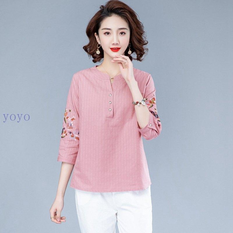 激安超安値 ポロシャツ Tシャツ レディース 長袖 春服 トップス 長袖tシャツ 女性用 ポロシャツ レディース 七分袖 Tシャツ 刺繍 トップス Tシャツ 綿麻 カジュアル 大人 通勤 着痩せ きれいめ おしゃれ ブルー ピンク M 3xl 代 30代 40代 Www Threeriversofs Com