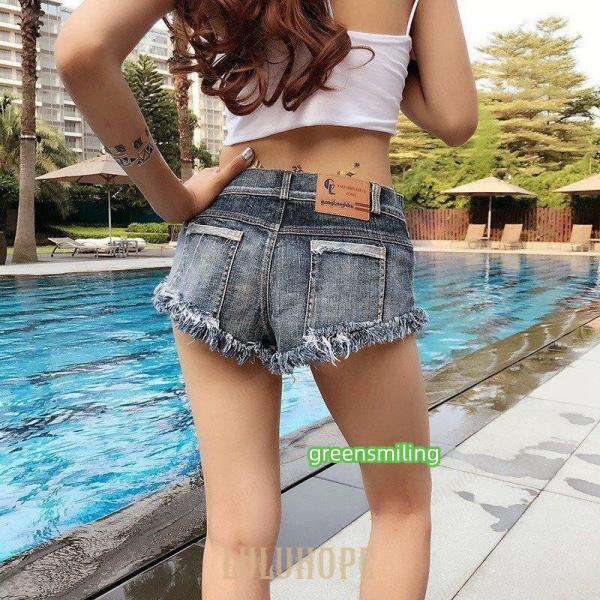 超マイクロミニ丈 デニムパンツ ショートパンツ 短パン ホットパンツ