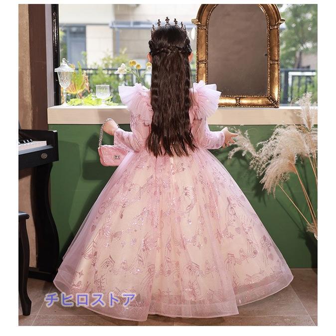 ピアノ発表会 ドレス ロングドレス 中学生 ワンピース 女の子 キッズドレス 子供服 ガール 子供ドレスの画像
