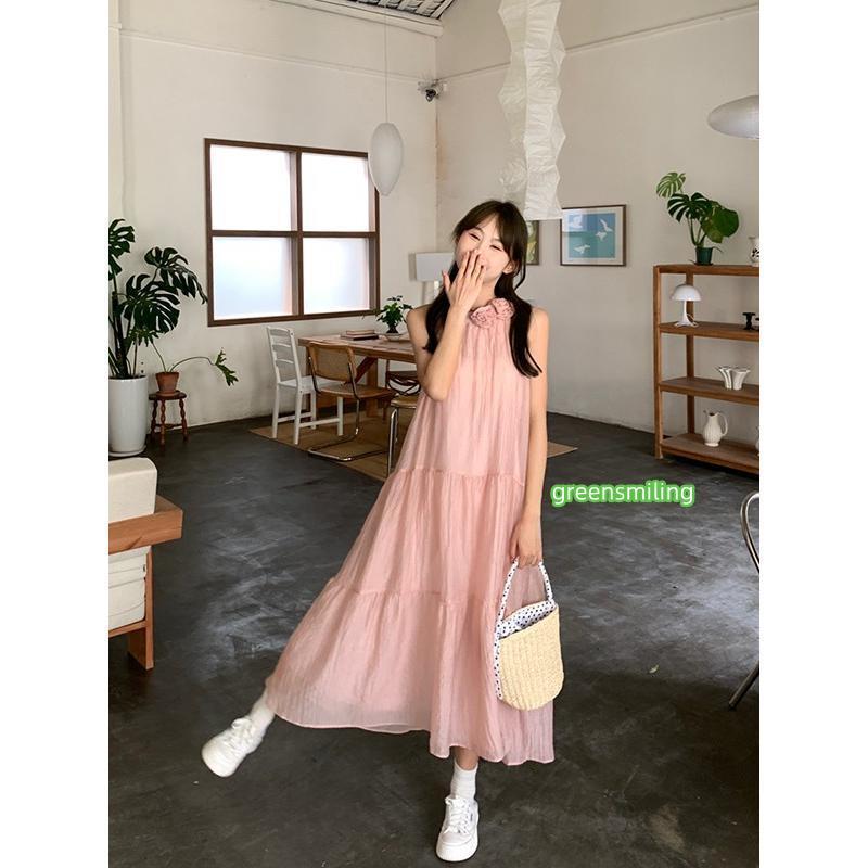リゾートワンピース 大人可愛い 夏 ロングワンピース 花付き リゾート