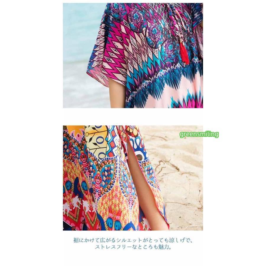 エスニック ワンピース きれいめ リゾートワンピース 涼しい マキシ丈 マキシワンピース 夏 半袖 アジアン ワンピース インド風 | ブランド登録なし | 05
