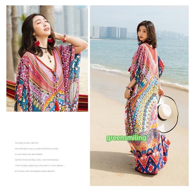 エスニック ワンピース きれいめ リゾートワンピース 涼しい マキシ丈 マキシワンピース 夏 半袖 アジアン ワンピース インド風 | ブランド登録なし | 09