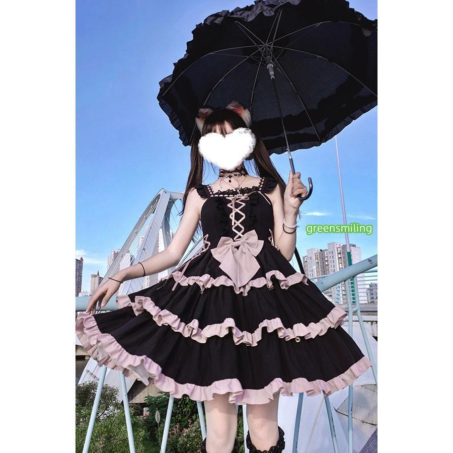 服 ロリータ 袖なし ミニ丈 ワンピース コスプレ衣装 ねこみみ